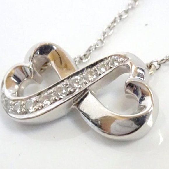 TIFFANY CO 💗💗 750 18k White Gold WG Picasso Diamond Elegant Necklace T&CO - Picture 3 of 7